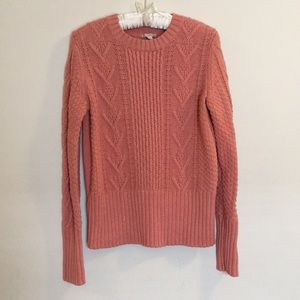 Gap Womens Sweet Pink Heather Chunky Knit Sweater